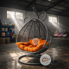 Ghế Xích Đu Đôi Tai Gấu – Thiết Kế Giọt Nước Biểu Tượng Cho 2 Người