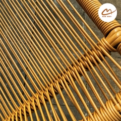 Ghế bập bênh mây nhựa, bộ bàn trà nội thất sân vườn Bản Mây thủ công, chịu nắng, chịu mưa