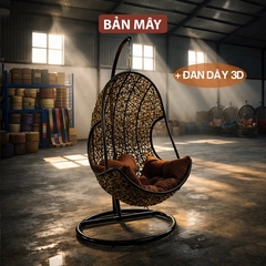 Ghế Xích Đu Ban Công Lưng Tôm Đan Dây 3D – Giải Pháp Thư Giãn Cho Không Gian Nhỏ