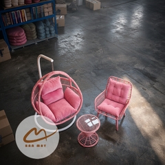 Bàn Ghế Mây Nhựa Thư Giãn Phượng Hoàng Đơn – Combo Xích Đu, Ghế Và Bàn Cho Góc Nghỉ Ngơi Ngoài Trời