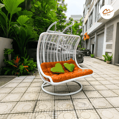 Xích đu sóng trắng đệm cam