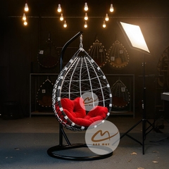 Xích Đu Mây Nhựa Giọt Nước Cần Đơn – Không Gian Nhỏ Vẫn Ngồi 2 Người Thoải Mái