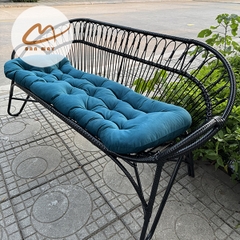 Xích đu ngoài trời, bộ bàn ghế ban công nội thất Bản Mây khung thép đan mây nhựa họa tiết đuôi công mềm mại, tinh tế