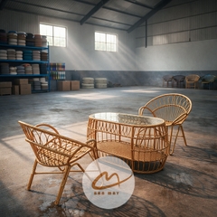 Bàn Ghế Mây Nhựa Đuôi Công – Bộ 2 Ghế 1 Bàn Tạo Điểm Nhấn Sang Trọng Cho Không Gian Sống