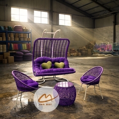 Bộ Bàn Ghế Xích Đu Lưng Vòm Cần Kép, Nội Thất Đại Gia Đình Bền Bỉ mà Sang Trọng