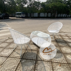 Bàn Ghế Mây Nhựa Putin Đan Rối, Thiết Kế Gọn Sang Với Hộc Bàn Tiện Dụng