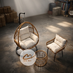 Bộ Bàn Ghế Mây Nhựa Ngoài Trời Phượng Hoàng Đơn – Góc Tiếp Khách Thư Giãn Cho Ban Công, Sân Vườn