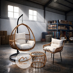 Bộ Bàn Ghế Mây Nhựa Ngoài Trời Phượng Hoàng Đơn – Góc Tiếp Khách Thư Giãn Cho Ban Công, Sân Vườn