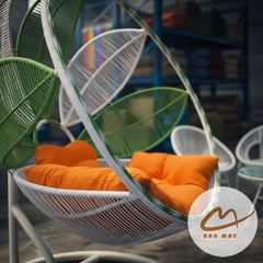Bộ bàn ghế ban công, xích đu ngoài trời nội thất Bản Mây khung thép đan mây nhựa thủ công cao cấp