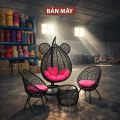 Bộ Bàn Ghế Xích Đu Tai Gấu Cao Cấp, Thiết Kế Độc Đáo Cho Sân Vườn