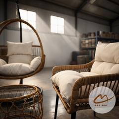 Bộ Bàn Ghế Mây Nhựa Ngoài Trời Phượng Hoàng Đơn – Góc Tiếp Khách Thư Giãn Cho Ban Công, Sân Vườn