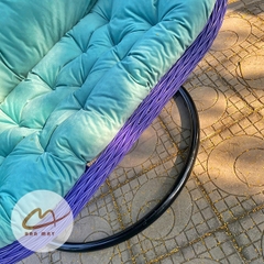 Xích Đu Mây Nhựa Thư Giãn Cần Kép - Mẫu Xích Đu Đẹp Màu Tím Sang Trọng