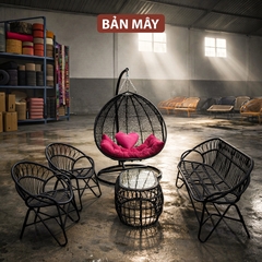 Bộ Bàn Ghế Xích Đu Sân Vườn – Combo Tiếp Khách Ngoài Trời Đồng Bộ Cho Gia Đình