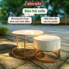 Bàn trà sofa 2 trong 1 mặt đá