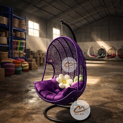 Xích Đu Mây Nhựa Lưng Tôm – Ngồi Lâu Vẫn Thoải Mái, Không Mỏi Lưng