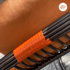 Xích đu cần kép mix đen nâu đệm cam