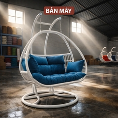 Xích Đu Ban Công Dáng Phượng Hoàng Kép Bản Mây - Đẳng Cấp Thiết Kế Thủ Công