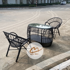 Bàn Ghế Mây Nhựa Đuôi Công – Bộ 2 Ghế 1 Bàn Tạo Điểm Nhấn Sang Trọng Cho Không Gian Sống