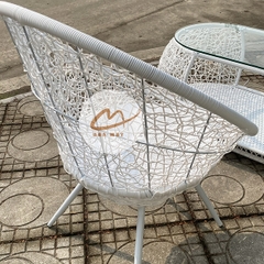 Bàn Ghế Mây Nhựa Putin Đan Rối, Thiết Kế Gọn Sang Với Hộc Bàn Tiện Dụng