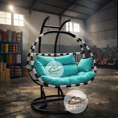 Xích Đu Trong Nhà Thiết Kế Cần Kép, Mẫu Xích Đu Mây Nhựa Decor Giếng Trời