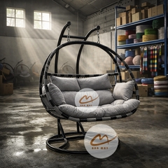 Xích Đu Trong Nhà Thiết Kế Cần Kép, Mẫu Xích Đu Mây Nhựa Decor Giếng Trời