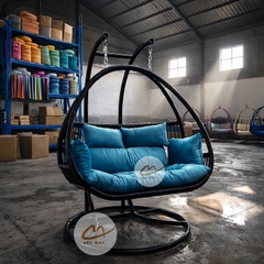 Xích Đu Mây Nhựa Cần Kép - Mẫu Xích Đu Ngoài Trời Ngồi 2-3 Người Siêu Bền