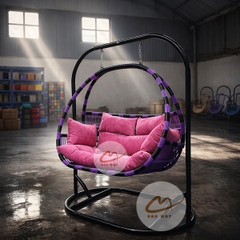 Xích Đu Ngoài Trời Dáng Bầu Dục Cao Cấp - Xích Đu Mây Nhựa Bản Mây