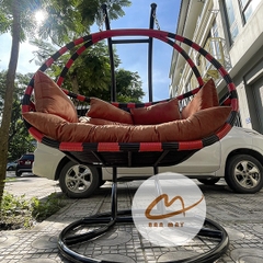 Xích Đu Trong Nhà Thiết Kế Cần Kép, Mẫu Xích Đu Mây Nhựa Decor Giếng Trời