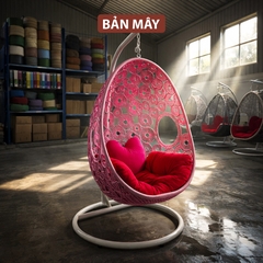 Xích Đu Ban Công Đan Đồng Xu Hoa Cúc – Ghế Thư Giãn Nhỏ Gọn Cho Không Gian Nhà Phố