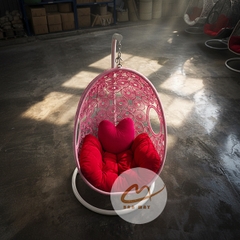 Xích Đu Ban Công Đan Đồng Xu Hoa Cúc – Ghế Thư Giãn Nhỏ Gọn Cho Không Gian Nhà Phố