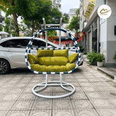 Xích Đu Mây Nhựa Cần Kép Phượng Hoàng - Mẫu Xích Đu Decor Ban Công Siêu Bền