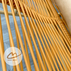 Ghế bập bênh bán nguyệt, ghế bập bênh thư giãn Bản Mây khung thép mây nhựa decor ban công, sân vườn