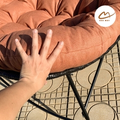 Ghế bập bênh vuông, ghế papasan thư giãn khung thép mây nhựa ngồi được 2 người