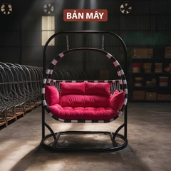 Xích Đu Ngoài Trời Dáng Bầu Dục Cao Cấp - Xích Đu Mây Nhựa Bản Mây