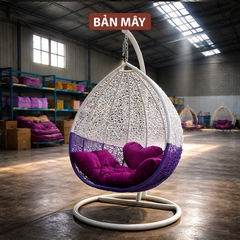 Xích Đu Giọt Nước Phối Hai Tầng Màu – Thiết Kế Chuyển Sắc Trong Dòng Xích Đu Mây Nhựa