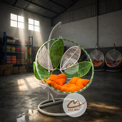 Xích Đu Mây Nhựa Cánh Hoa – Thiết Kế Nghệ Thuật Cho Không Gian Thư Giãn