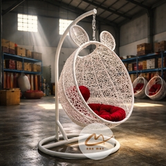 Xích Đu Ngoài Trời Tai Gấu Tròn – Thiết Kế Tổ Kén Thư Giãn Cho Không Gian Sân Vườn