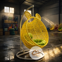 Xích Đu Ngoài Trời Tai Gấu Tròn – Thiết Kế Tổ Kén Thư Giãn Cho Không Gian Sân Vườn