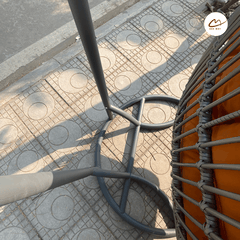 Xích đu phượng hoàng đôi lồng xám đệm cam