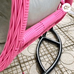 Xích đu cần kép đệm xám lồng hồng