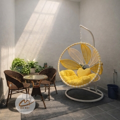 Bộ xích đu sân vườn, bàn ghế ban công nội thất ngoài trời ngồi thư giãn, chịu nắng chịu mưa