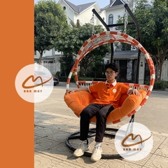 Xích Đu Ngoài Trời Song Nguyệt Cần Kép – Biểu Tượng Hình Khối Cho Không Gian Sân Vườn