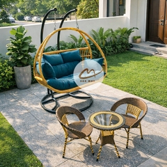 Bộ xích đu sân vườn, bàn ghế ban công nội thất ngoài trời ngồi thư giãn, chịu nắng chịu mưa