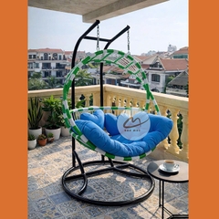 Xích Đu Ngoài Trời Song Nguyệt Cần Kép – Biểu Tượng Hình Khối Cho Không Gian Sân Vườn