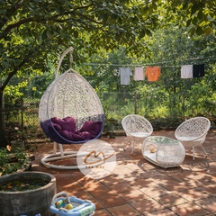 Bộ xích đu sân vườn, bàn ghế ban công nội thất ngoài trời ngồi thư giãn, chịu nắng chịu mưa