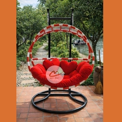 Xích Đu Ngoài Trời Song Nguyệt Cần Kép – Biểu Tượng Hình Khối Cho Không Gian Sân Vườn