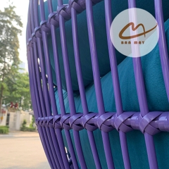 Xích Đu Thư Giãn Cần Kép Bản Mây - Xích Đu Mây Nhựa Chịu Tải 300kg