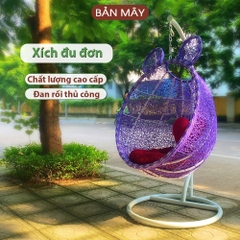 Xích đu đơn tai gấu đan rối màu tím