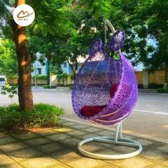 Xích đu đơn tai gấu đan rối màu tím