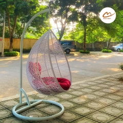Xích đu đơn màu trắng hình giọt nước